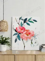 Pink Peony Floral Canvas Wall Art for Bedroom & Living Room Decor – view 2