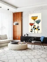 Mid - Century Modern Floral Canvas Wall Art for Living Room Home Decor – view 4