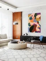 Colorful Abstract Floral Canvas Wall Art for Living Room Bedroom Decor – view 5