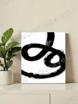 Abstract Black Brushstroke Canvas Wall Art for Living Room Home Decor – вид 2