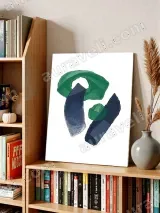 Abstract Green Navy Shapes Canvas Wall Art for Living Room Home Decor – view 5