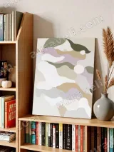 Abstract Soft-Toned Organic Shapes Canvas Wall Art for Living Room Home Decor – view 4