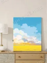 Golden Wheat Field & Colorful Sky Canvas Wall Art for Living Room Decor – view 3
