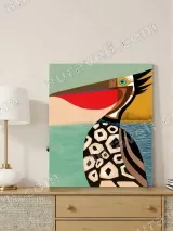 Geometric Abstract Bird Canvas Wall Art for Living Room Decor – view 3