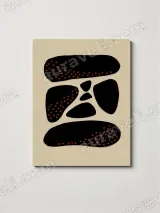 Abstract Black & Orange Dots Canvas Wall Art for Living Room Home Decor – view 3