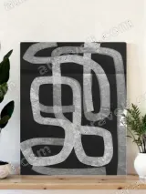 Abstract Tape - Like Geometric Canvas Wall Art for Living Room Home Decor