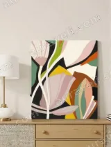 Abstract Floral Canvas Wall Art for Living Room & Bedroom Home Decor – view 4