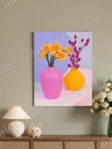 Colorful Vases & Floral Canvas Wall Art for Living Room Home Decor – view 4