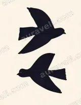 Two Birds Silhouette Minimalist Canvas Wall Art for Home Decor wall art print
