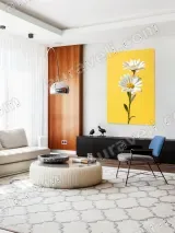 White Daisy Floral Canvas Wall Art for Living Room Bedroom Home Decor – view 5