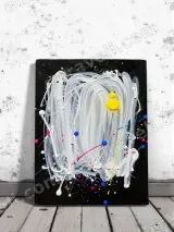 Abstract Colorful Drip Canvas Wall Art for Living Room Home Decor