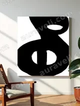 Abstract Black Minimalist Canvas Wall Art for Living Room Home Decor – view 3