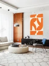 Abstract Orange Geometric Canvas Wall Art for Living Room Home Decor – view 5