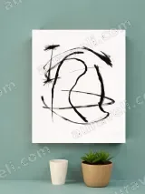 Abstract Black Brushstroke Canvas Wall Art for Living Room Home Decor – view 4