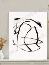 Abstract Black Brushstroke Canvas Wall Art for Living Room Home Decor – view 3