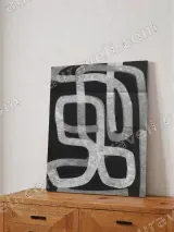 Abstract Tape - Like Geometric Canvas Wall Art for Living Room Home Decor – view 4