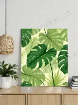 Tropical Monstera Leaves Canvas Wall Art for Living Room Bedroom Home Decor – вид 3