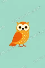 Cute Cartoon Orange Owl Canvas Wall Art for Living Room Home Decor wall art print