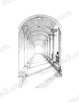 Architectural Arcade Sketch Canvas Wall Art for Living Room Decor wall art print