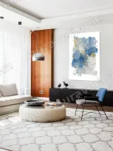 Abstract Blue & Gold Fluid Canvas Wall Art for Home Decor – view 5