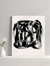 Abstract Swan Ink Brush Canvas Wall Art for Living Room Home Decor – view 3