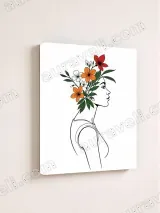 Floral Woman Line Art Canvas Wall Art for Living Room Bedroom Home Decor – вид 4