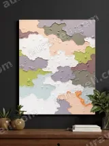 Abstract Textured Color Block Canvas Wall Art for Living Room Home Decor – вид 3