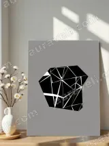Abstract Geometric Black Crystal Canvas Wall Art for Home Decor – view 4