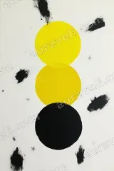 Abstract Black Yellow Circles Canvas Wall Art for Home Decor wall art print