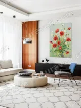 Vibrant Poppy Daisy Floral Canvas Wall Art for Living Room Home Decor – вид 5