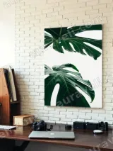 Monstera Leaf Canvas Wall Art, Modern Minimalist Home Decor for Living Room & Bedroom – вид 4