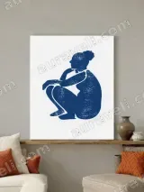 Distressed Crouching Woman Silhouette Canvas Wall Art for Home Decor – view 4