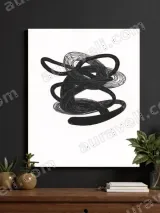 Abstract Black Tangled Lines Canvas Wall Art for Living Room Home Decor