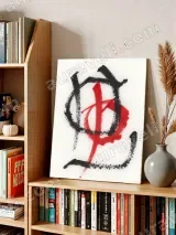 Abstract Red Black Brushstroke Canvas Wall Art for Home Decor – вид 3