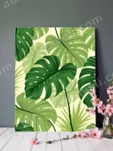Tropical Monstera Leaves Canvas Wall Art for Living Room Bedroom Home Decor