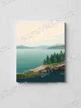 Lake & Pine Forest Landscape Canvas Wall Art for Living Room Decor – view 2