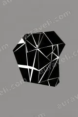 Abstract Geometric Black Crystal Canvas Wall Art for Home framed modern decor