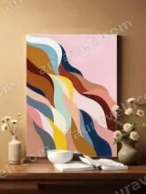 Abstract Colorful Waves Canvas Wall Art for Bedroom Living Room Decor – view 2