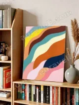 Abstract Color Block Wavy Canvas Wall Art for Living Room Bedroom Decor – вид 4