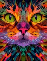Colorful Abstract Cat Canvas Wall Art for Living Room Home Decor wall art print