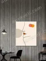 Minimalist Abstract Face Line Art Wall Art for Living Room Home Decor – view 3