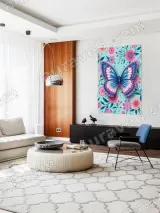 Butterfly Floral Canvas Wall Art for Bedroom Living Room Home Decor – view 5