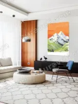 Colorful Snowy Mountain Valley Canvas Wall Art for Home Decor – вид 5