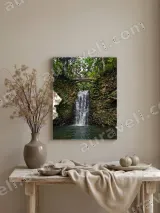 Nature Waterfall Forest Bridge Canvas Wall Art for Home Decor – view 3