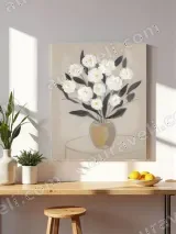 White Floral Vase Canvas Wall Art for Living Room Bedroom Home Decor – view 4