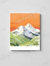 Colorful Snowy Mountain Valley Canvas Wall Art for Home Decor – вид 2