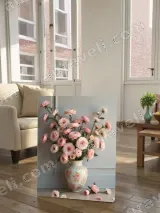 Pink Floral Vase Canvas Wall Art for Living Room Bedroom Home Decor – вид 2