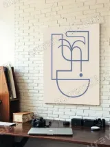 Minimalist Abstract Palm Geometric Line Wall Art for Living Room Home Decor – view 4