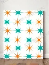 Teal & Orange Geometric Star Canvas Wall Art for Living Room Home Decor – view 2