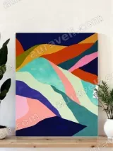 Abstract Colorful Geometric Wave Canvas Print for Living Room Decor – view 4